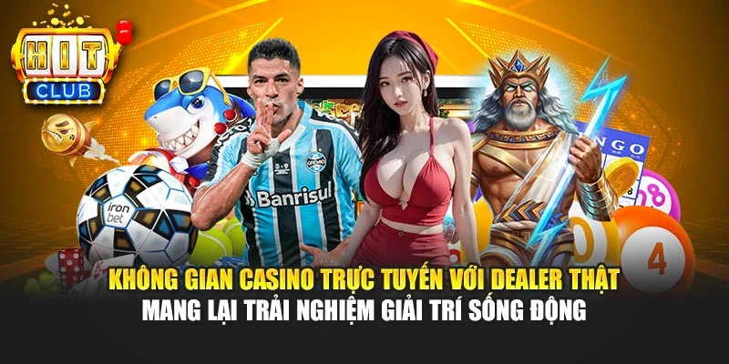 Không gian casino trực tuyến với dealer thật mang lại trải nghiệm giải trí sống động